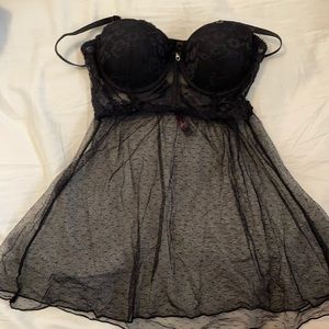 Black lace teddy top